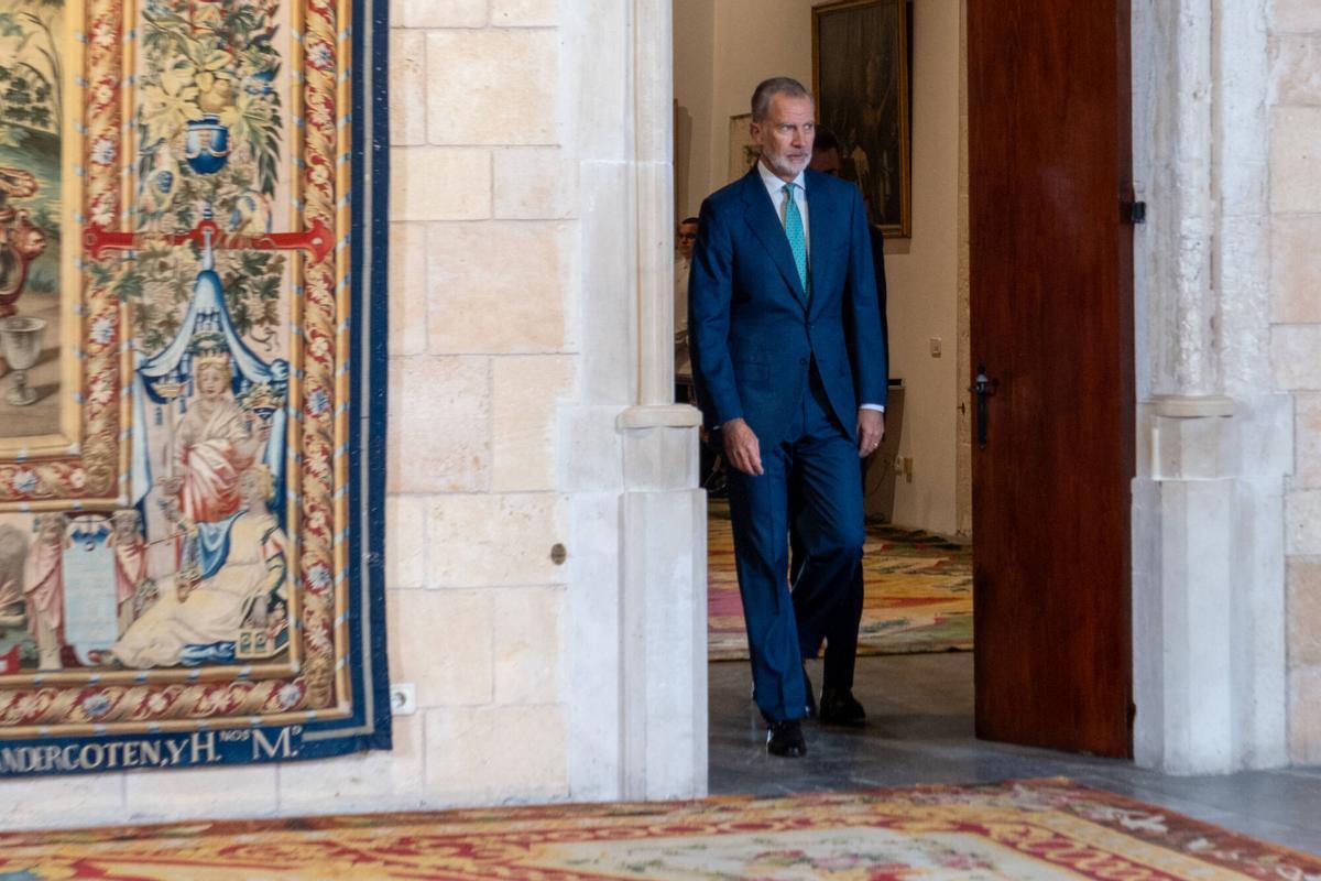 PALMA. Despacho en la Almudaina con el rey y el presidente del gobierno.