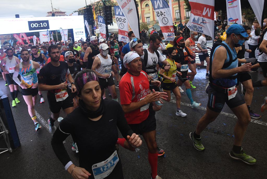 Así fue la salida de la maratón y la media maratón de Murcia