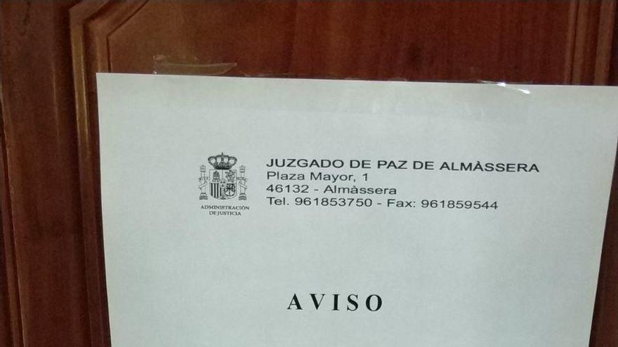 CSIF denuncia la falta de funcionarios en el Juzgado de Almàssera