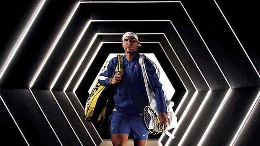 Nadal, antes de su partido de cuartos de ParÃ­s-Bercy ante Tsonga.