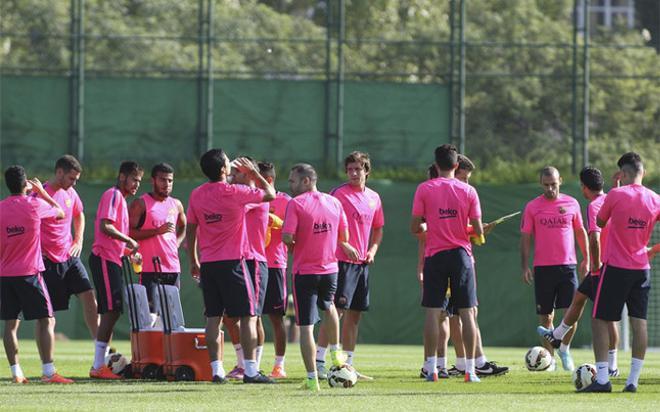 Entrenamiento del Barça del viernes 17 previo al duelo contra el Eibar