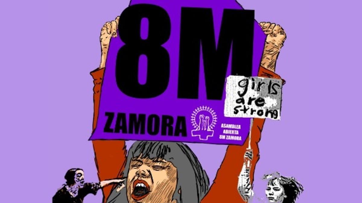 Cartel de la Asamblea de Mujeres de Zamora para el 8M 2024.