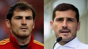 Casillas, de jugador y con ropa de calle.