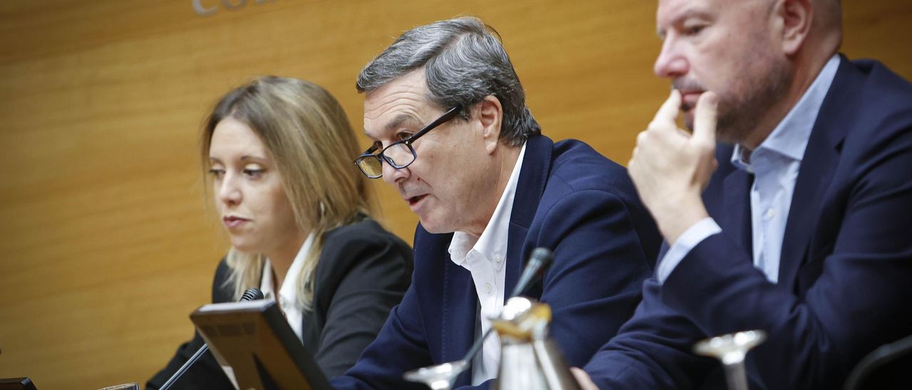 Marciano Gómez, durante su comparecencia este martes en Les Corts