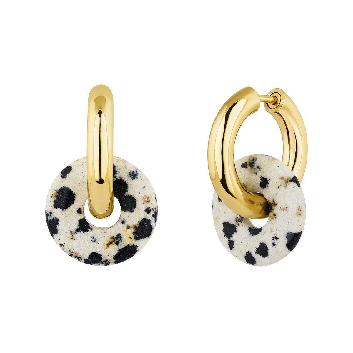 Pendientes de aro de oro con piedra jaspe, de Aristocrazy