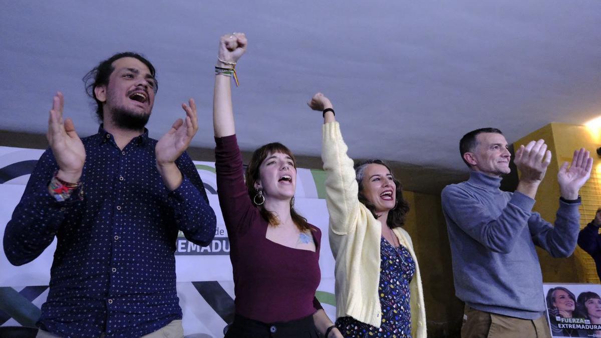 Schirinzi, Fernández, De Miguel y Maillo, este domingo, en un acto en Montijo.