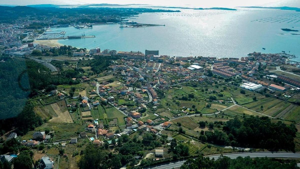 Imagen aérea de la ría de Arousa.