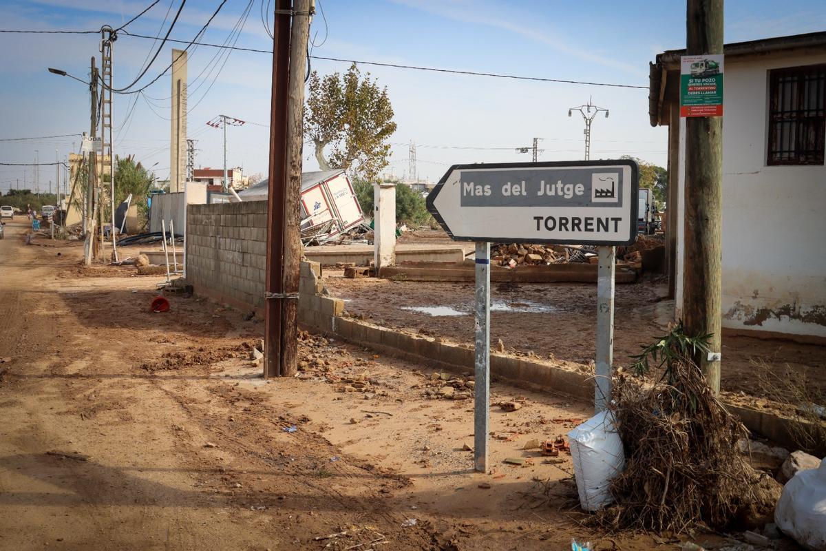 La dana causó graves daños en la zona de Masd el Jutge.
