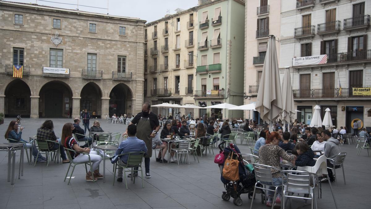 Imatge d&#039;arxiu de la Plaça Major de Manresa