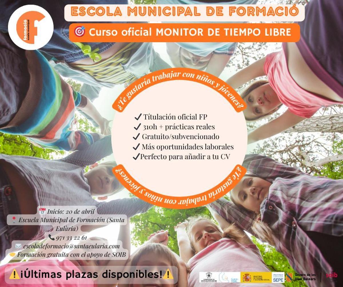 Cartel de infromación para la inscripción.