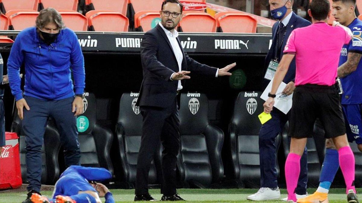 José Bordalás, durante el Valencia-Getafe