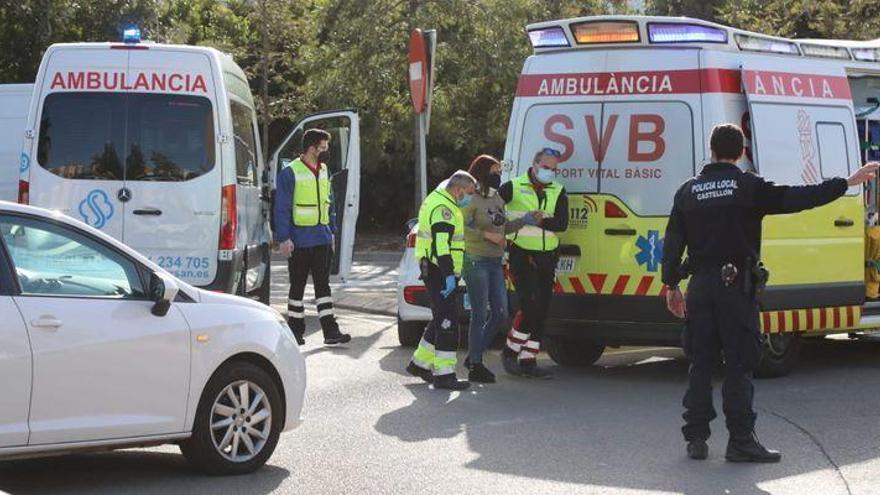 Tres heridos en un accidente frente a la Ciudad de la Justicia de Castelló