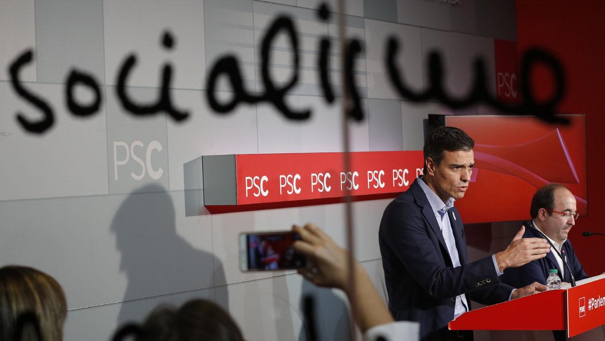 El secretari general del PSOE, Pedro Sánchez, ha assistit aquest matí a Barcelona a una reunió de l’executiva del PSC. 