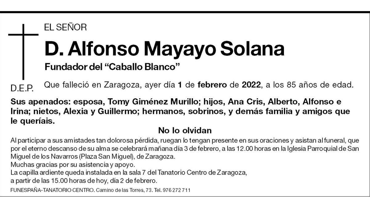 Alfonso Mayayo Solana