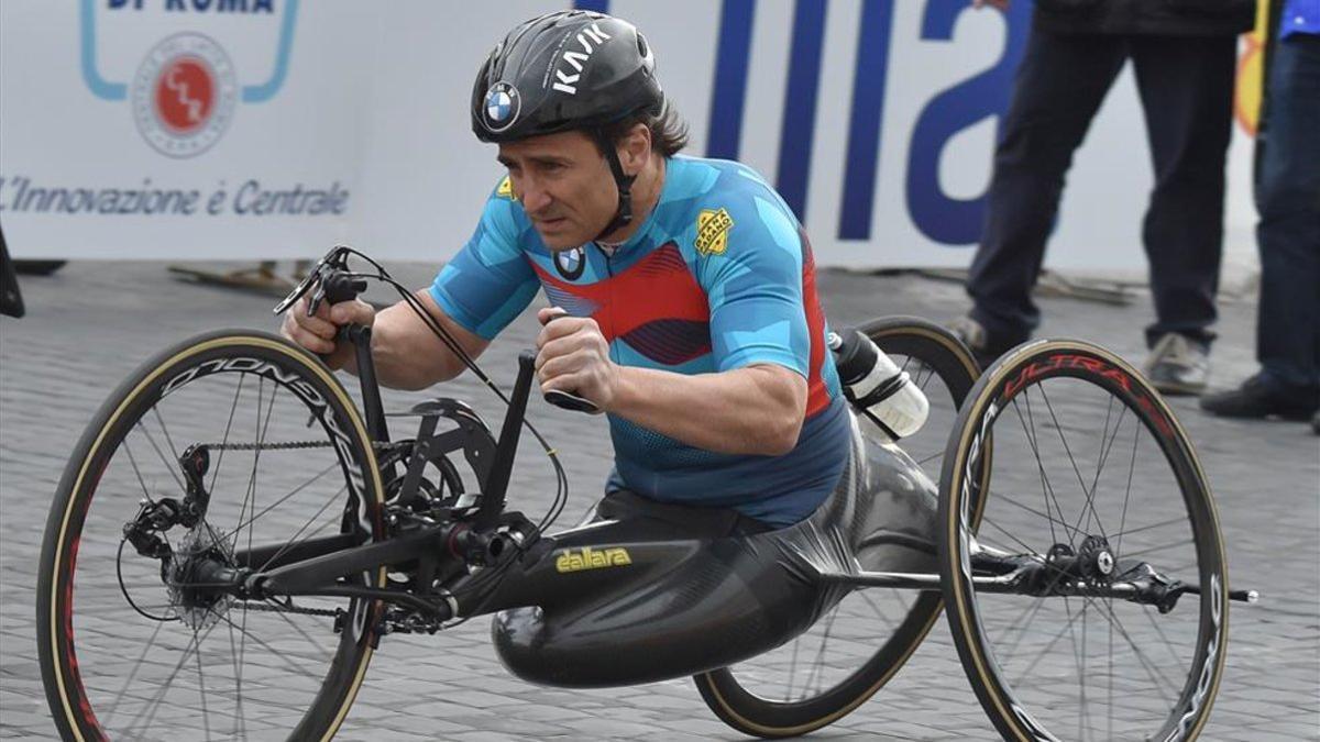 Zanardi, durante la Marathon de Roma de 2017