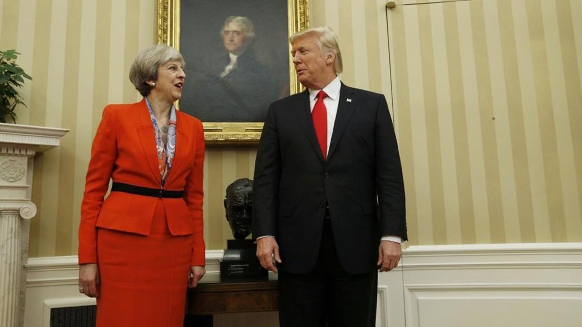 Trump y May, durante su encuentro en el Despacho Oval, en la Casa Blanca, el 27 de enero.