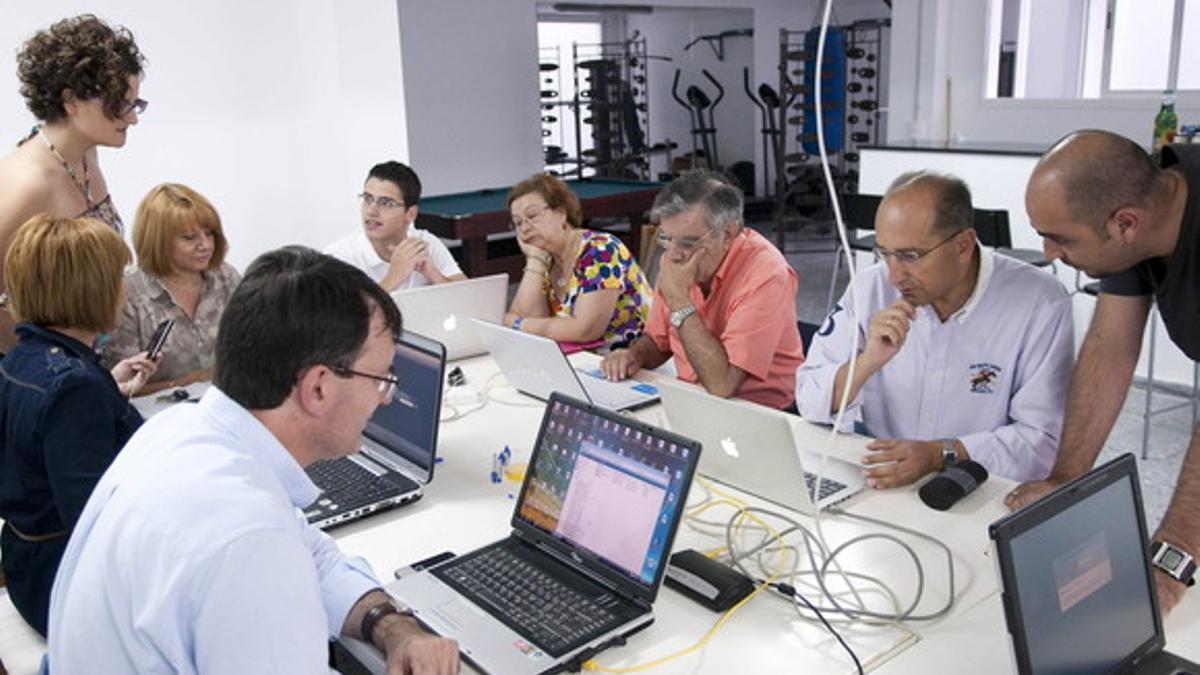 Trabajadores en Sevilla.