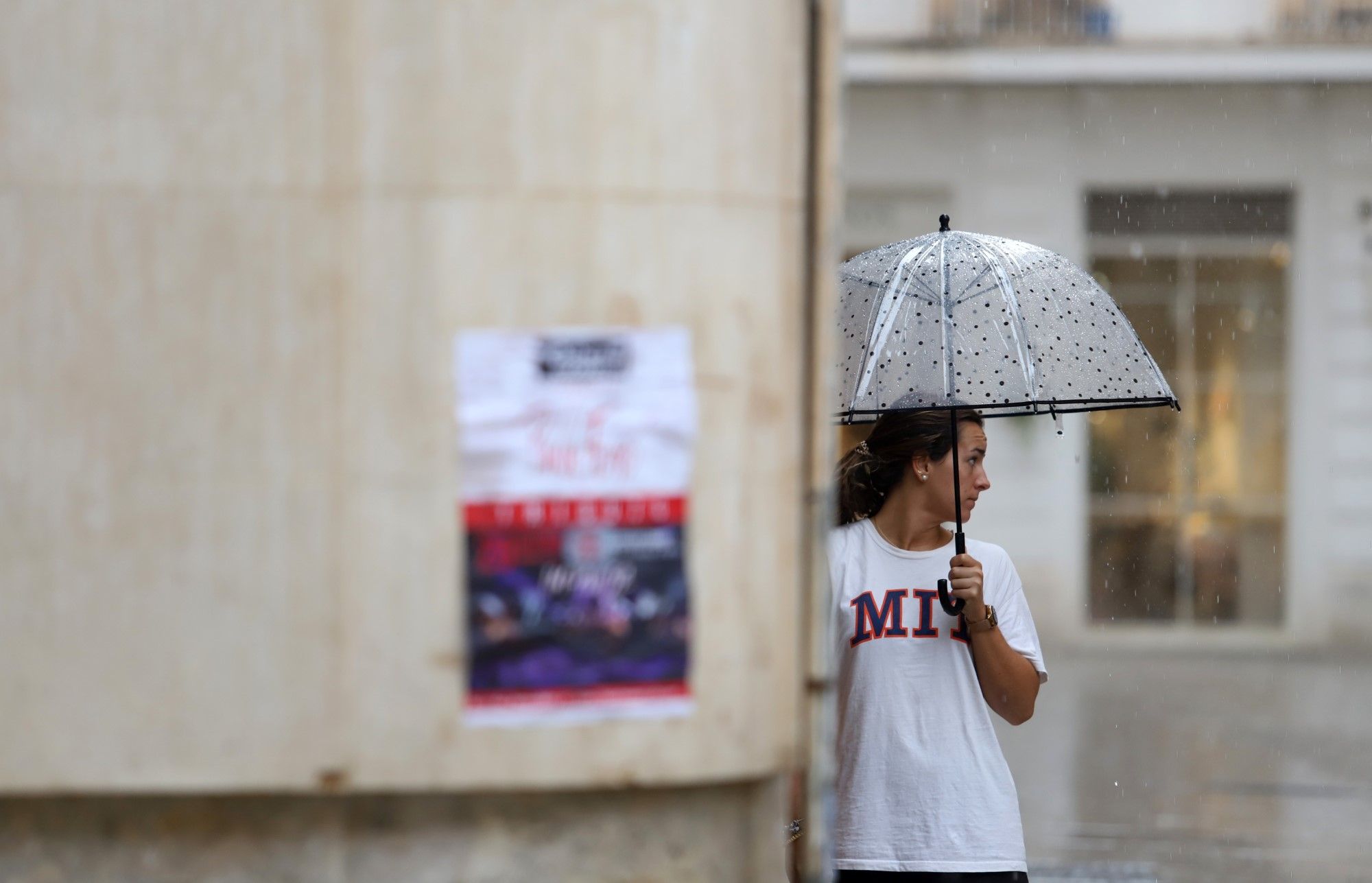 Primeras lluvias en Málaga capital con cierta intensidad desde hace semanas
