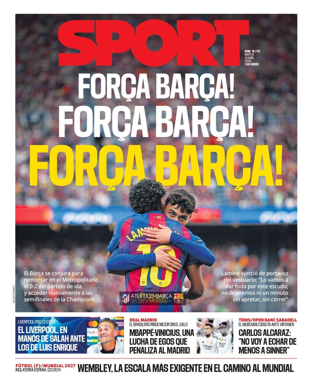 La 'operación remontada', en las portadas de la prensa deportiva de hoy