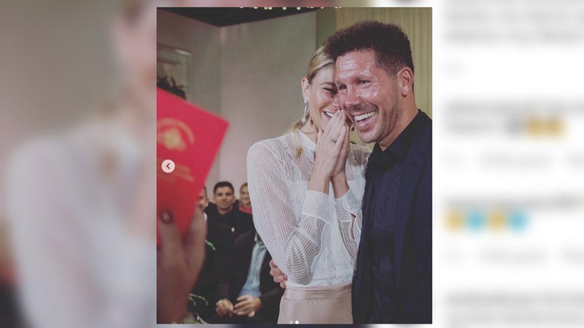 Diego Pablo Simeone y Carla Pereyra se casan por lo civil en Argentina