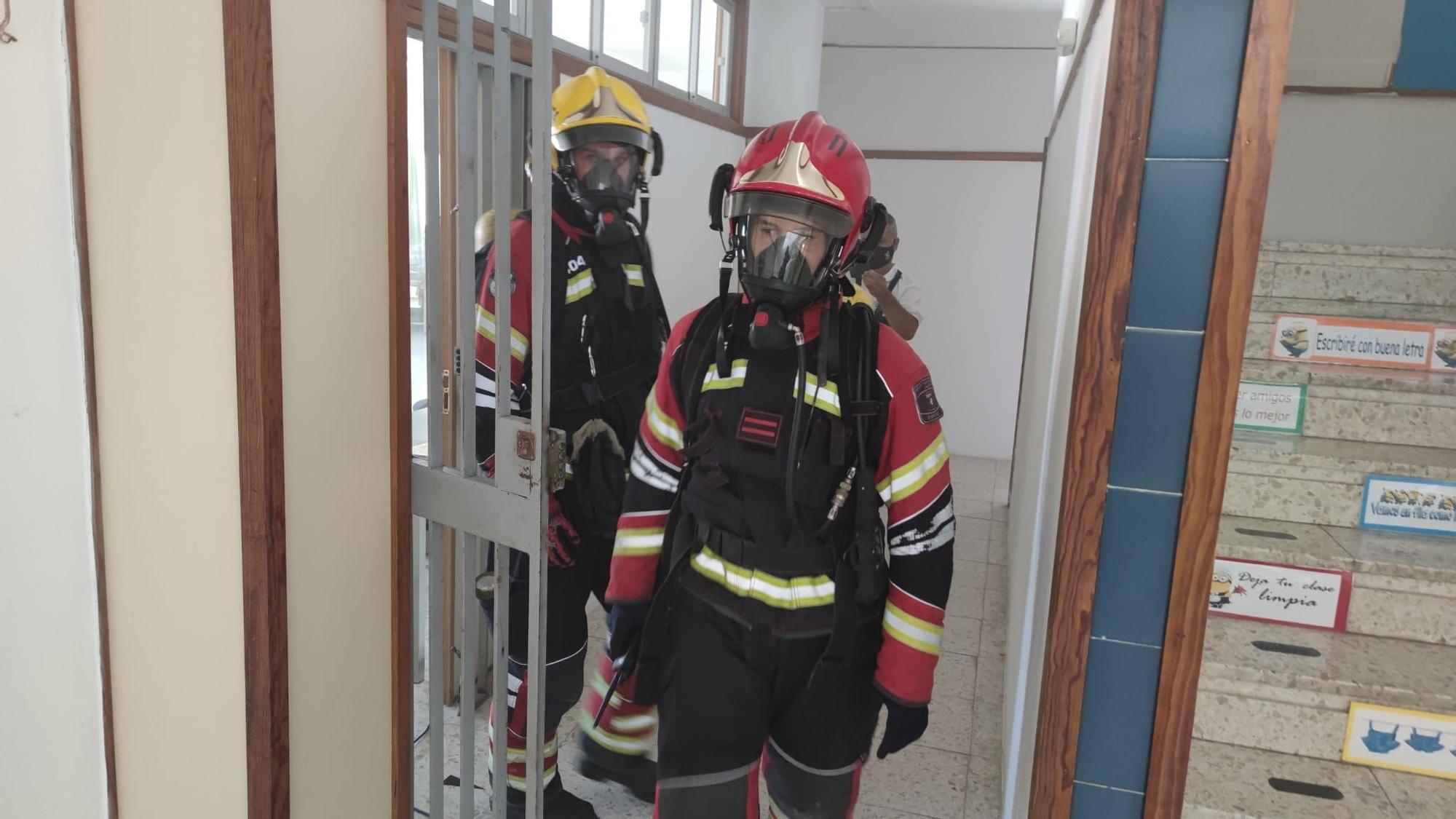 Primer simulacro contraincendios en un colegio con protocolo anticovid