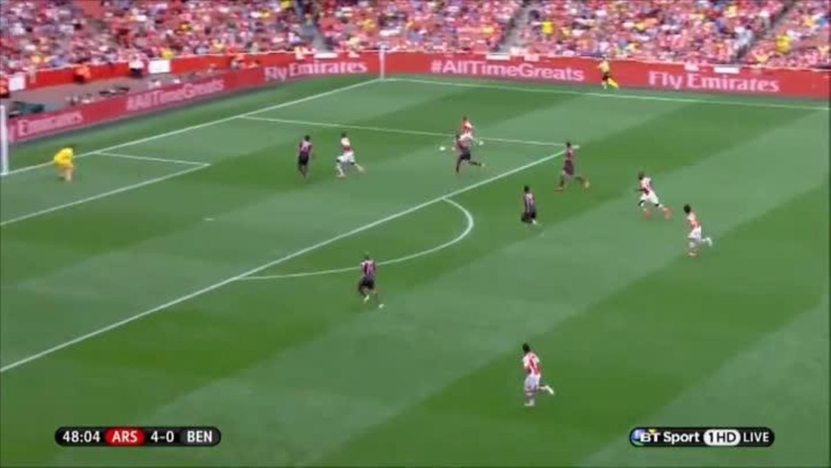 Yaya Sanogo en una de les pitjors celebracions que es recorden