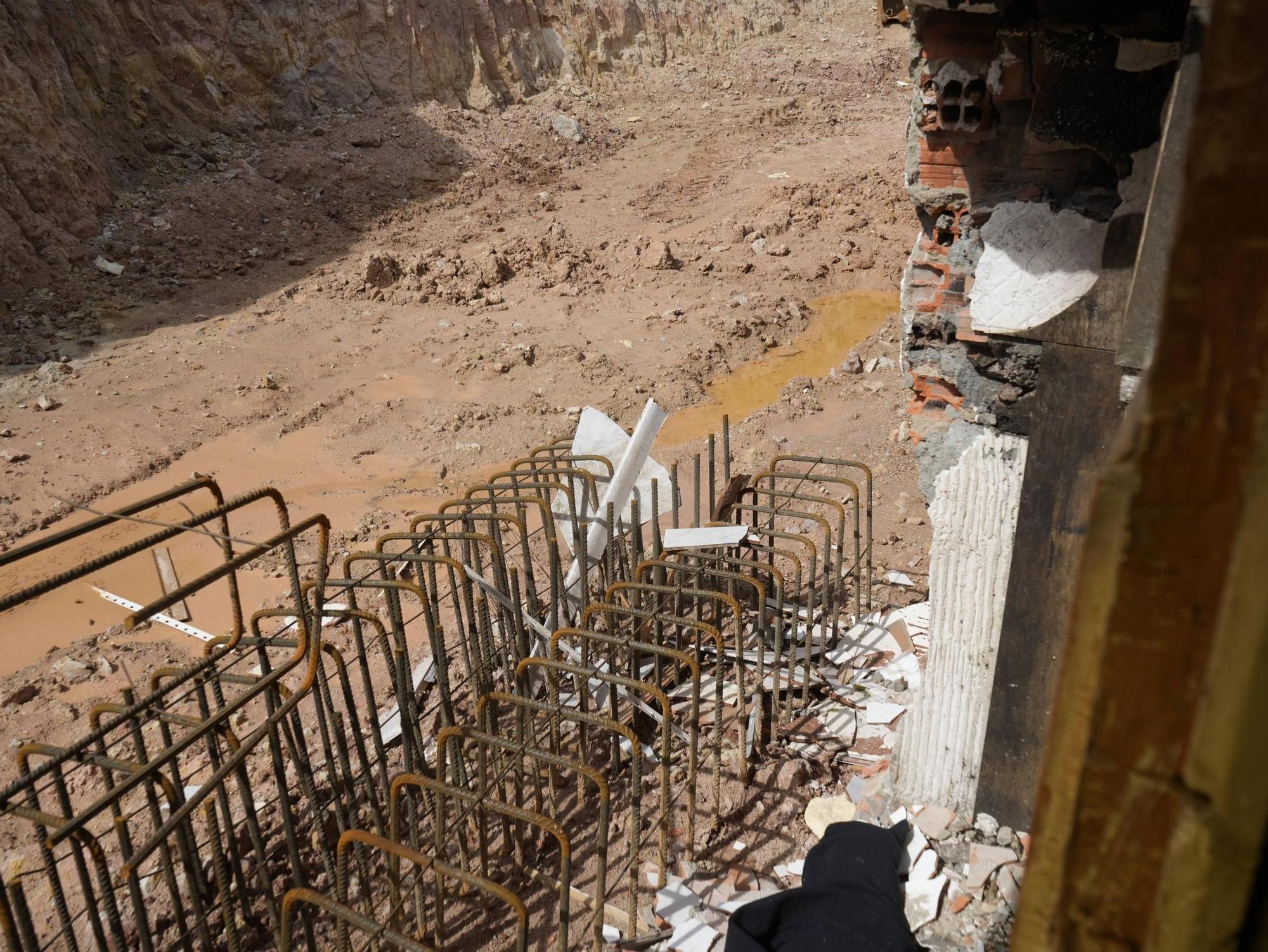 Estado de las casas tras el derrumbe del muro de Rabiche