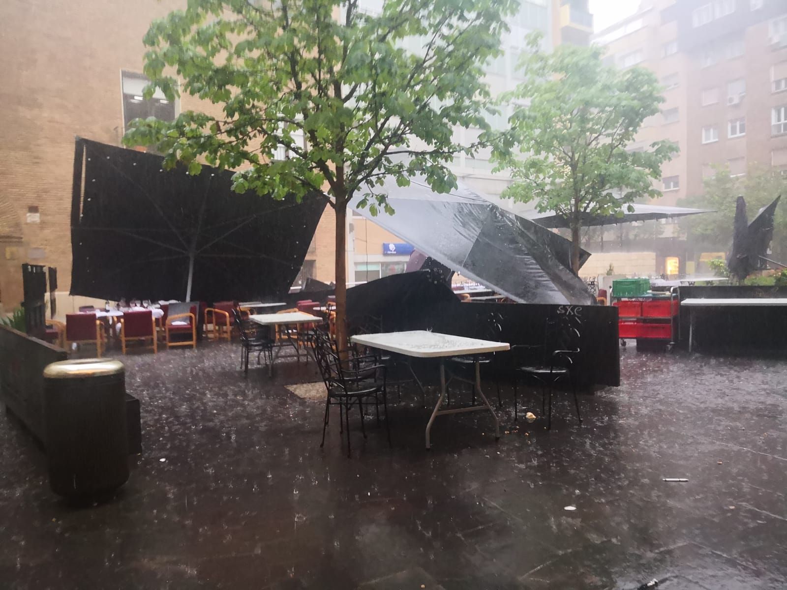 Una terraza de la plaza Ariño de Zaragoza