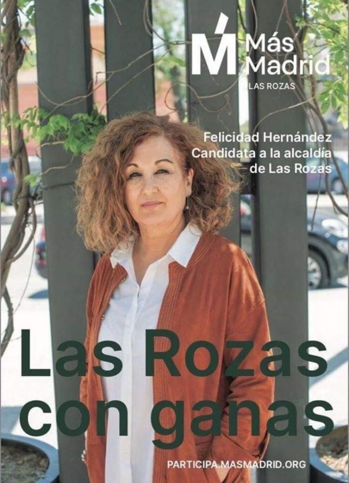 Cartel electoral de Más Madrid en Las Rozas
