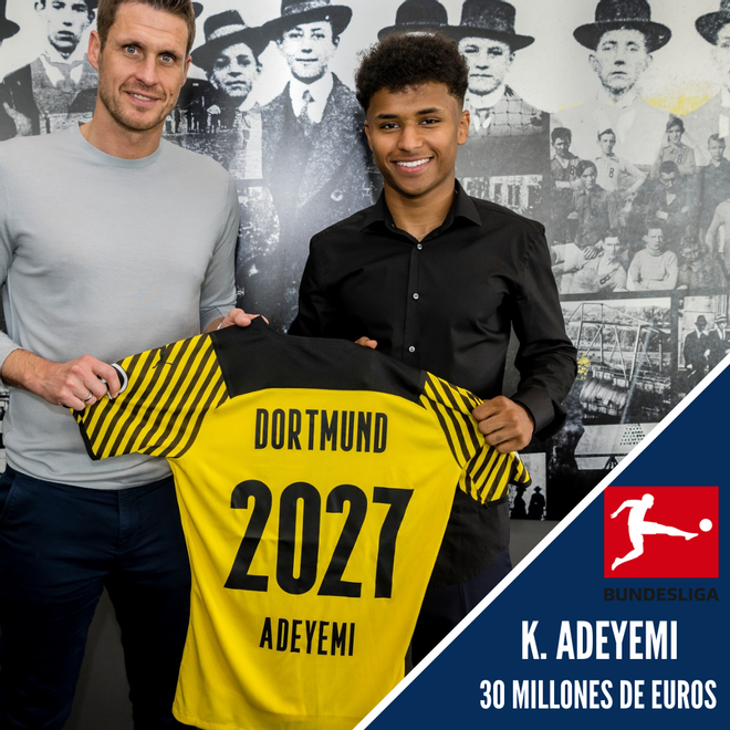 21. Karim Adeyemi - Del Salzburgo al B. Dortmund - 30 millones €