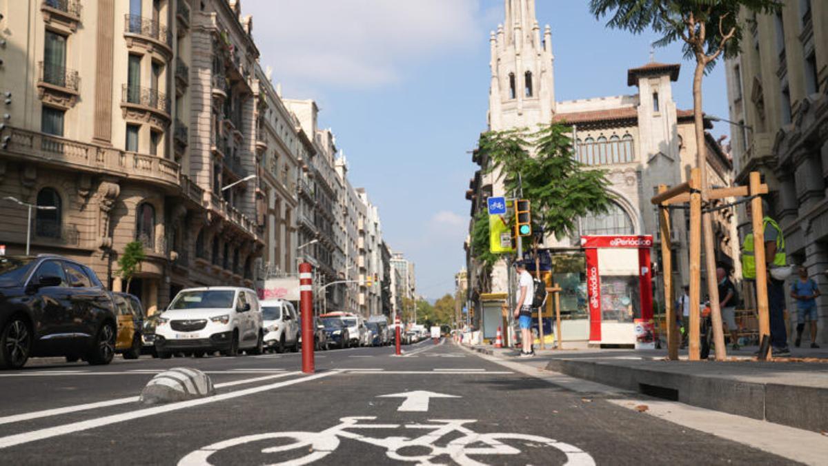 El nuevo carril bici de Via Laietana