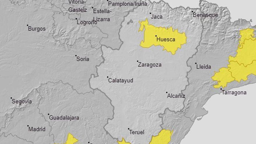 La AEMET amplía el aviso amarillo por tormentas al centro de la provincia de Huesca para este sábado