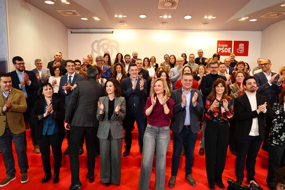 Pilar Alegría, este domingo en el acto de presentación de su campaña.