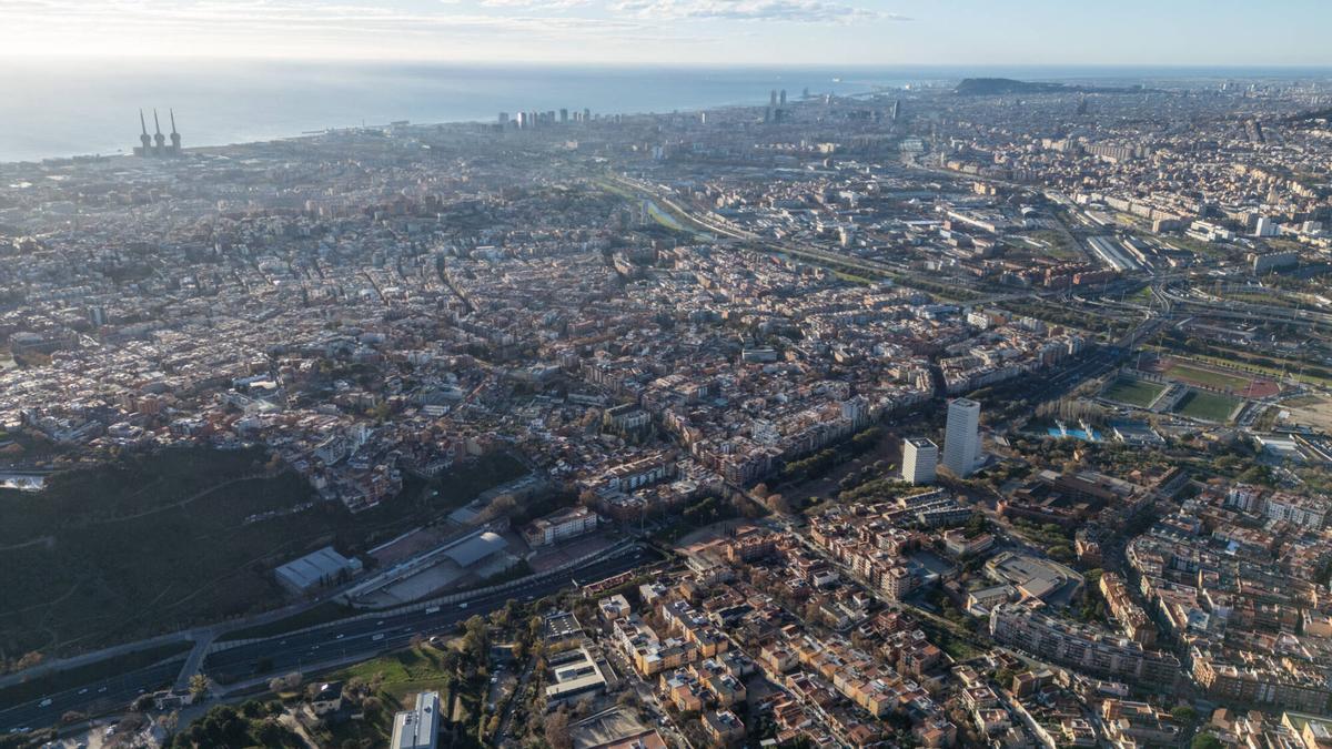 Vista aérea del área metropolitana de Barcelona