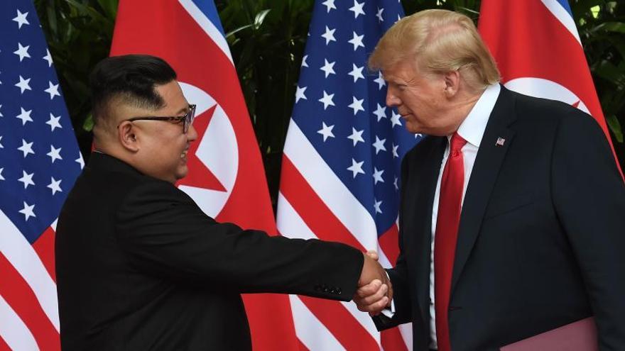 Kim y Trump durante su pasada reunión.