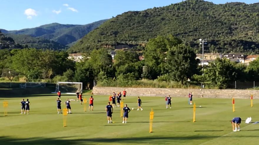 Primer entrenamiento del Real Zaragoza en Boltaña