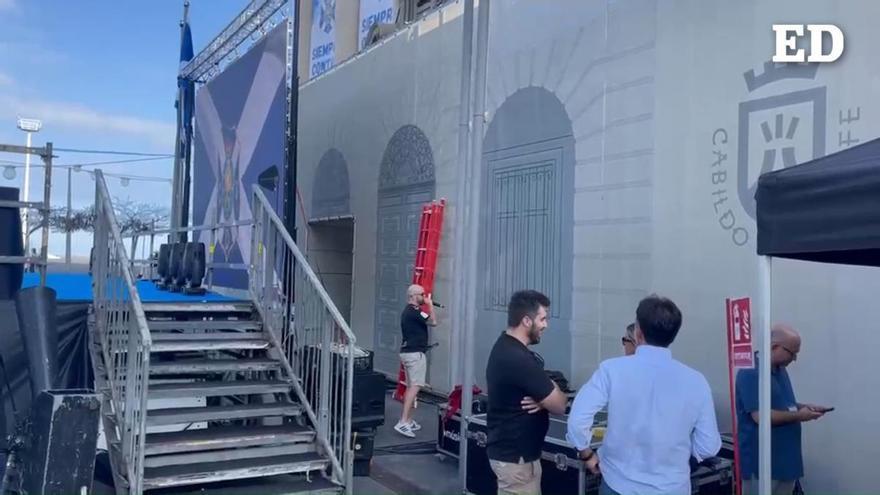 Avisan de problemas técnicos en las pantallas situadas en el Cabildo para ver el partido del CD Tenerife - Barakaldo