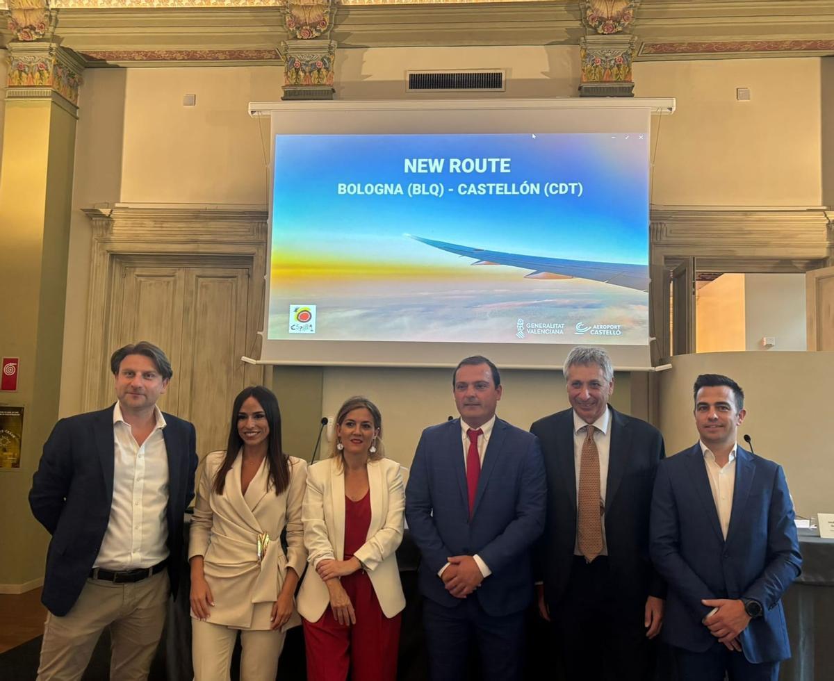 Acto de presentación de la nueva ruta Castellón-Bolonia.