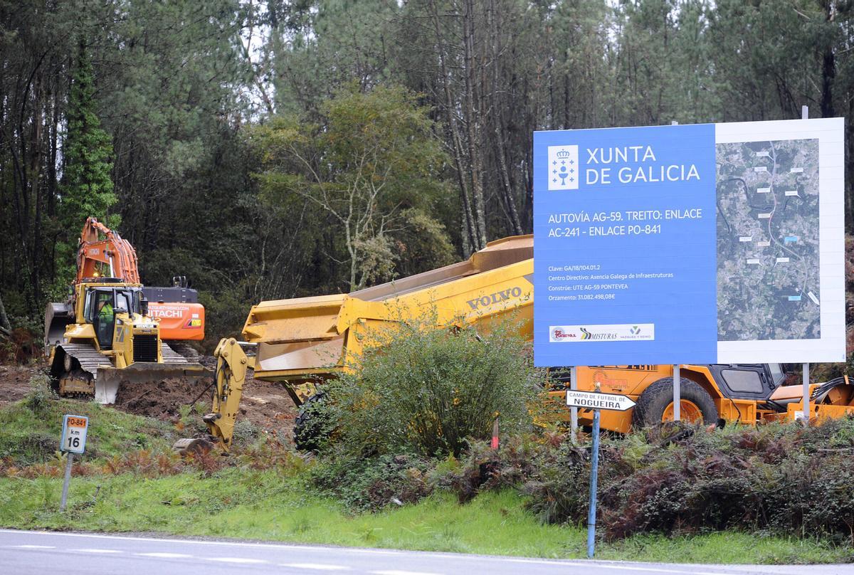 Obras de continuidad del último tramo de la autovía AG59 entre A Estrada y Santiago.