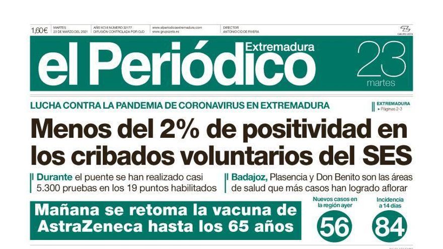 Consulta la portada correspondiente al día 23 de marzo del 2021