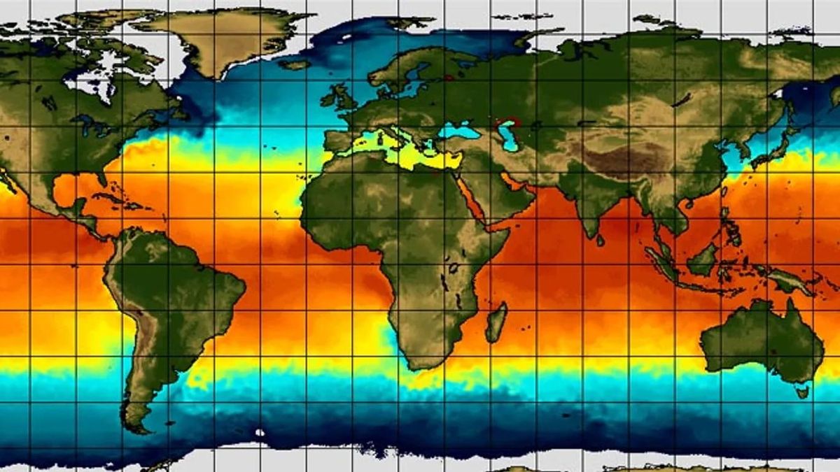 Distribución de las temperaturas oceánicas.