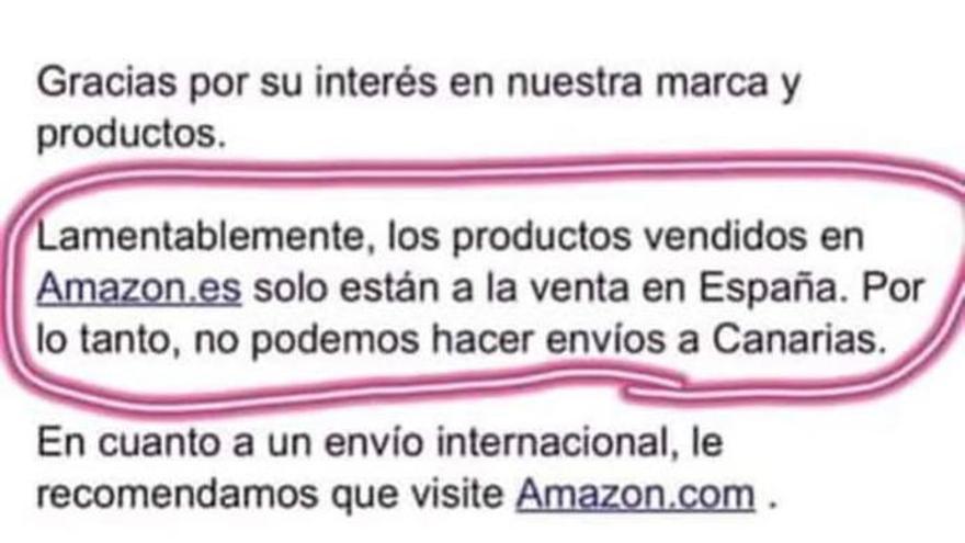 Canarias no es España" para Amazon - Información