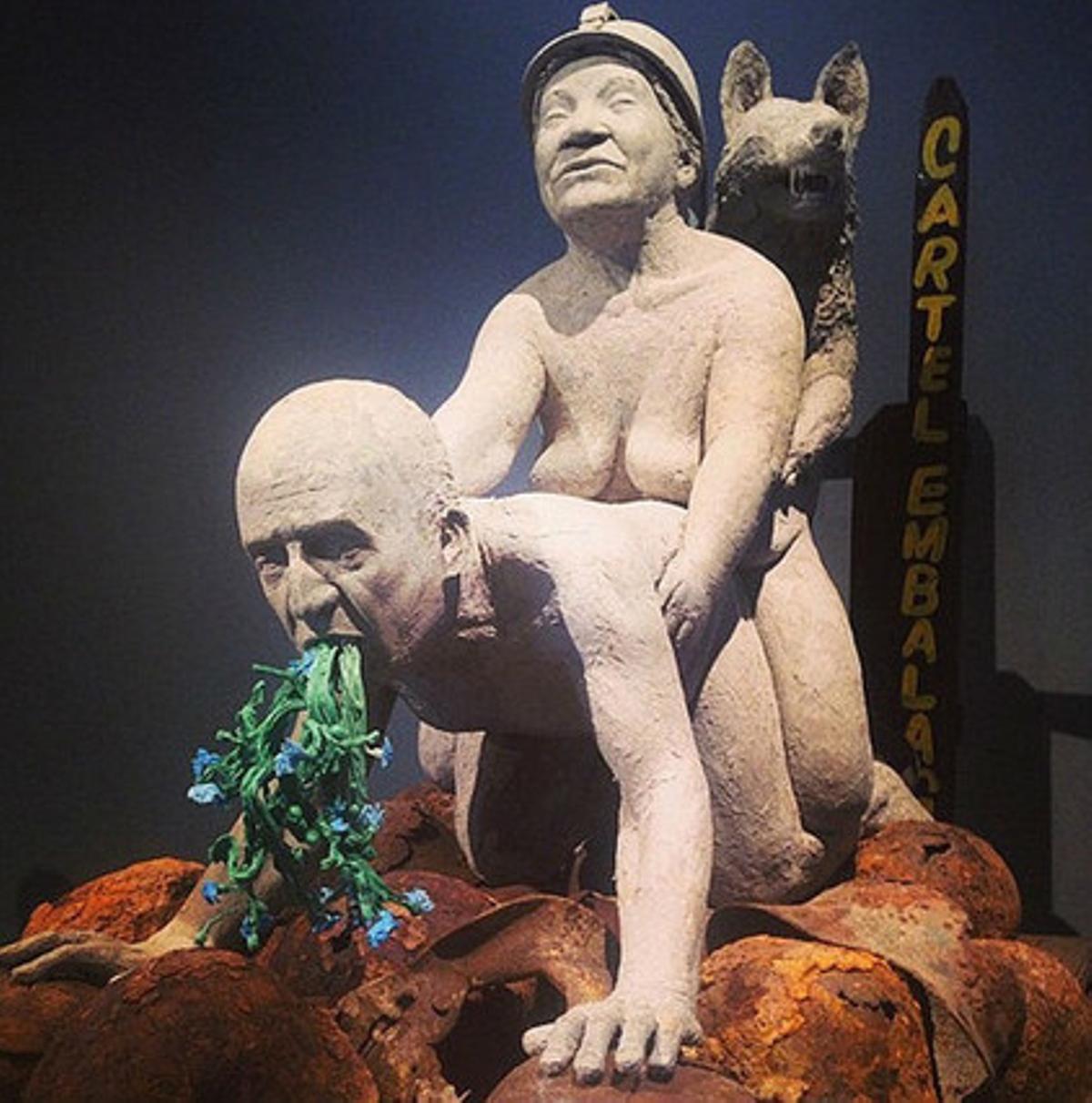 Imatge de la polèmica obra sobre el rei Joan Carles, de l’austríaca Inés Doujak. Imatge de la polèmica obra sobre el rei Joan Carles, de l’austríaca Inés Doujak.
