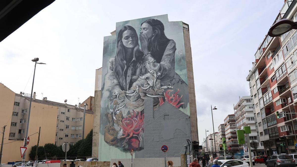 Medianera en la calle Florida de Vigo