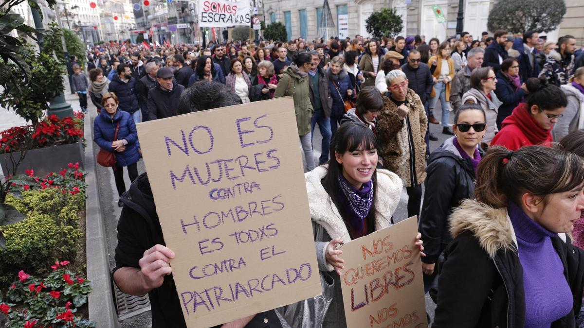 Cartel reivindicativo en la manifestación de 2018