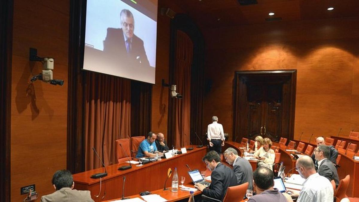 Comparecencia de Luis Bárcenas por videoconferencia en el Parlament.