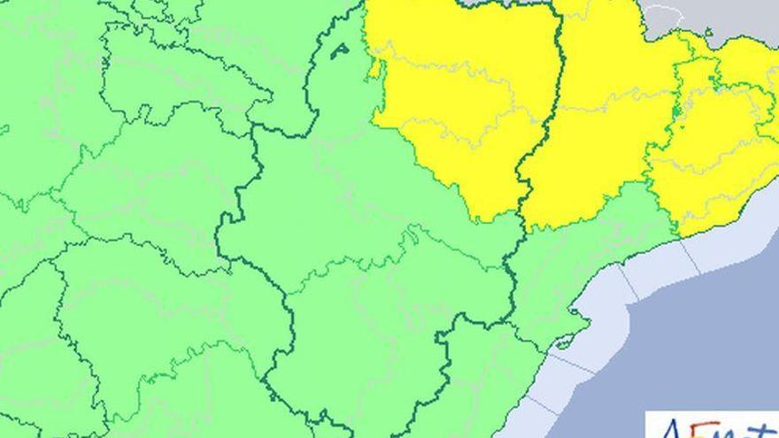 Alerta amarilla por lluvias y tormentas en las tres provincias aragonesas