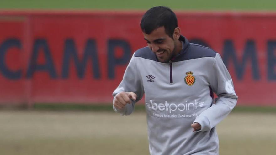 Carlos Castro, durante un entrenamiento con el Mallorca