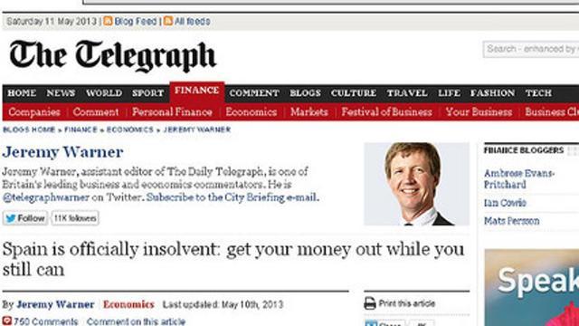 El artículo sobre la situación económica española en 'The Telegraph'.