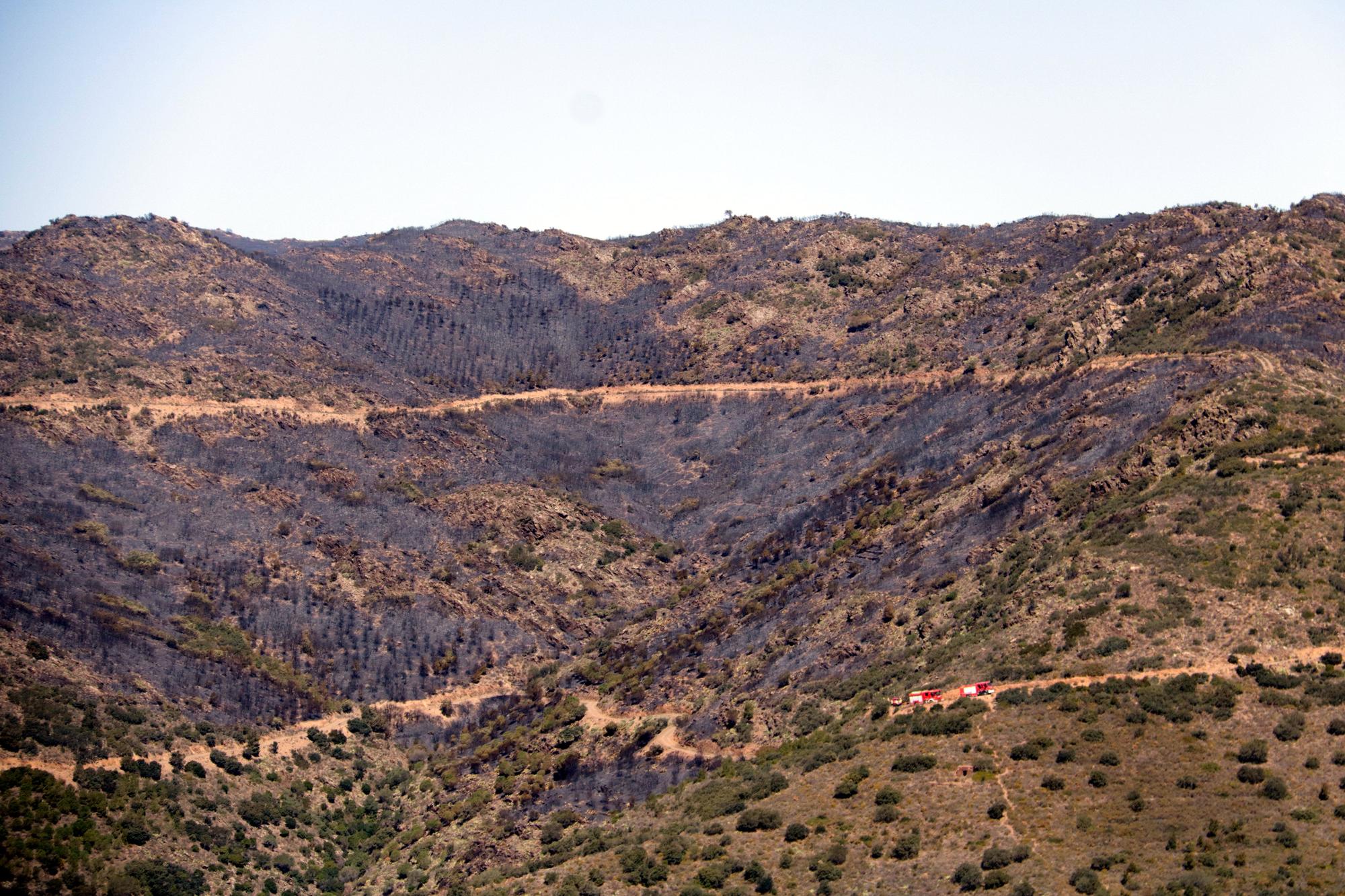 L'incendi que ha cremat a Portbou els dies 16 i 17 d'abril